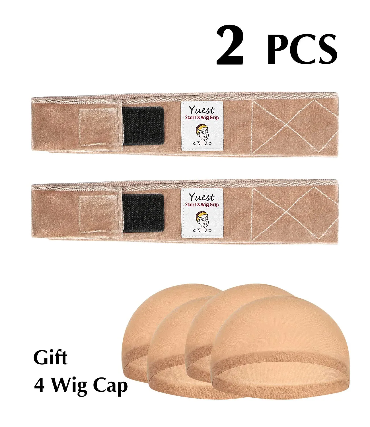 2 Pack Wig Grip Band - Velvet Wig Grips Adjustable Headband Stay Put No Slip Edge Saver