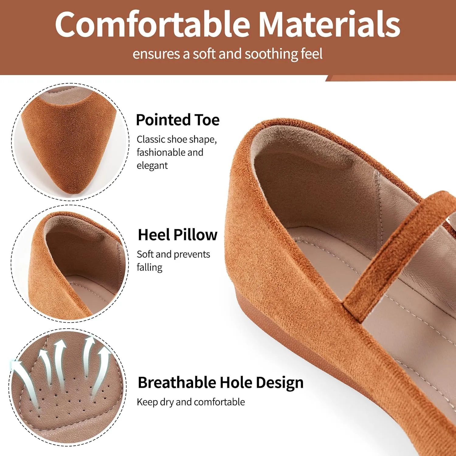 Aomigoct Ballet Flats Shoes for Women: Dressy Comfortable Wedding Flat for 2025 - Ladies Dress Casual Walking Shoe
