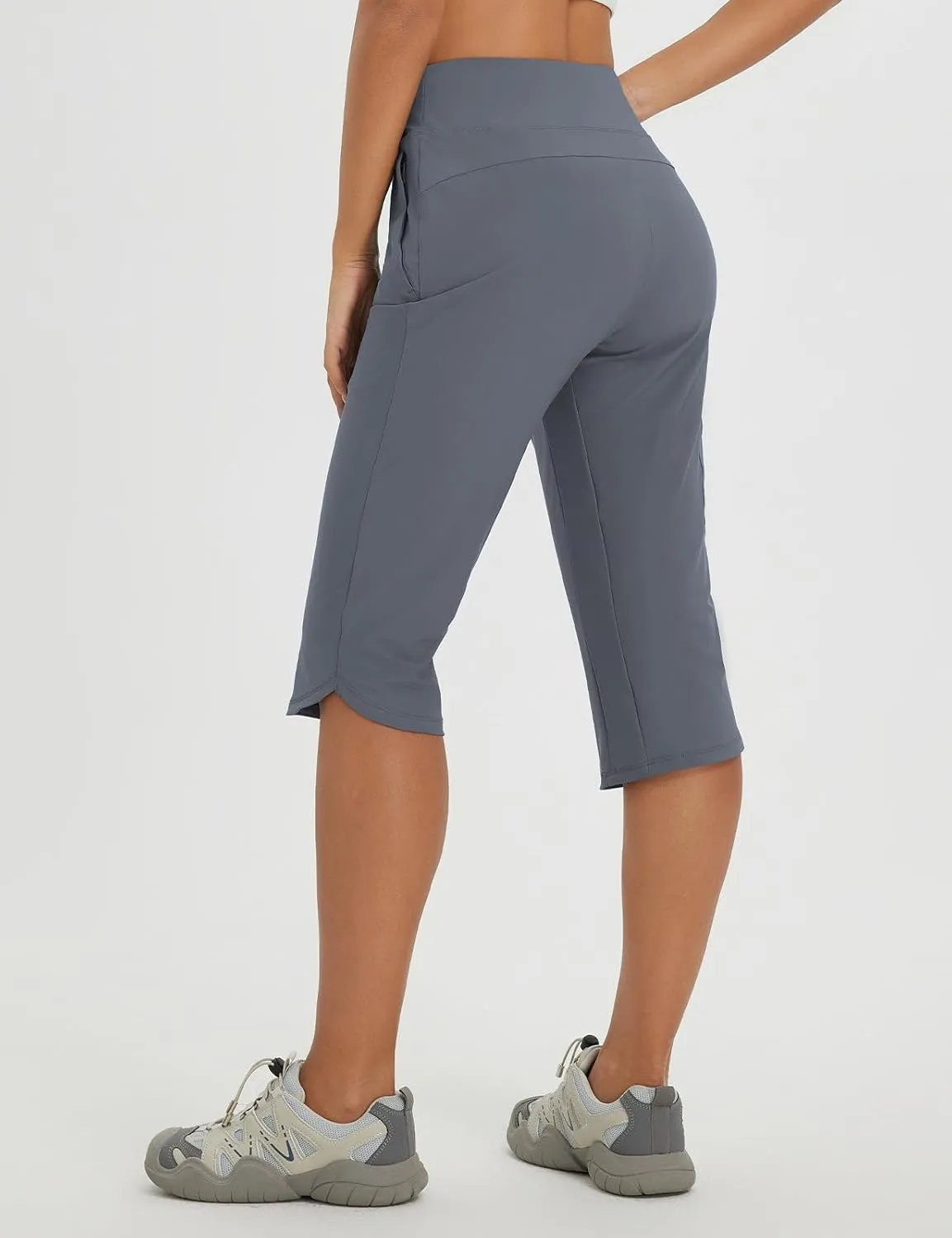 baleaf Women's 17'' Capri Pants Lighweight Cargo Capris Quick Dry Zipper Pockets Hiking Biking Casual Outdoor