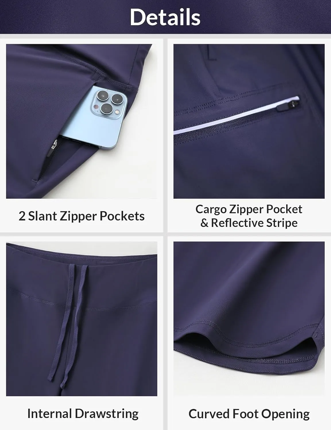 baleaf Women's 17'' Capri Pants Lighweight Cargo Capris Quick Dry Zipper Pockets Hiking Biking Casual Outdoor