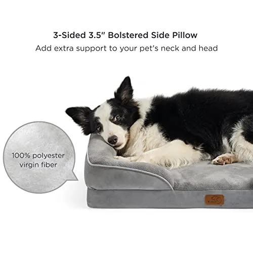 Bedsure Large Orthopedic Bed for Large Dogs - Big Waterproof Foam Sofa with Removable Washable Cover, Waterproof Lining and Nonskid Bottom Couch, Pet Bed