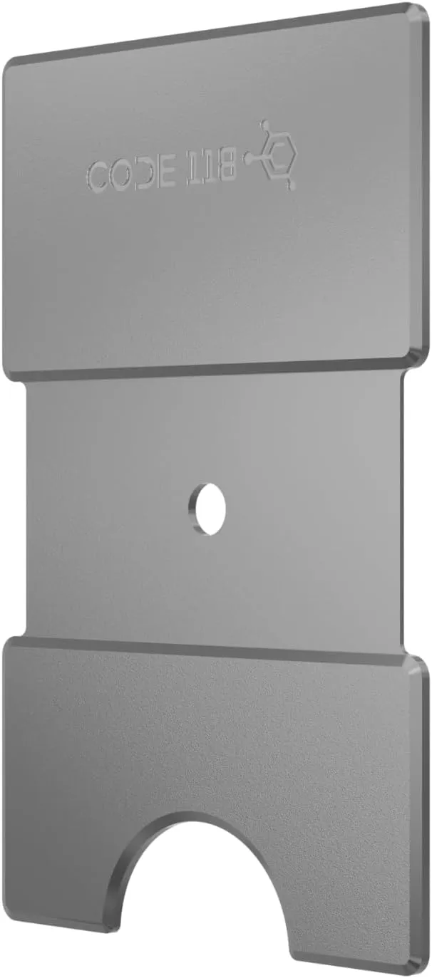 CODE 118 Modular Backplate - Expansion Pack Wallet, fits up to 8 cards, RFID blocking, 6061-T6 Aerospace-Grade Aluminum (Grey)