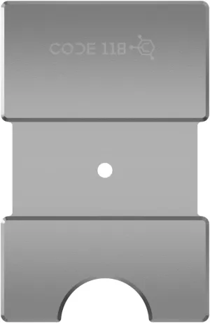 CODE 118 Modular Backplate - Expansion Pack Wallet, fits up to 8 cards, RFID blocking, 6061-T6 Aerospace-Grade Aluminum (Grey)