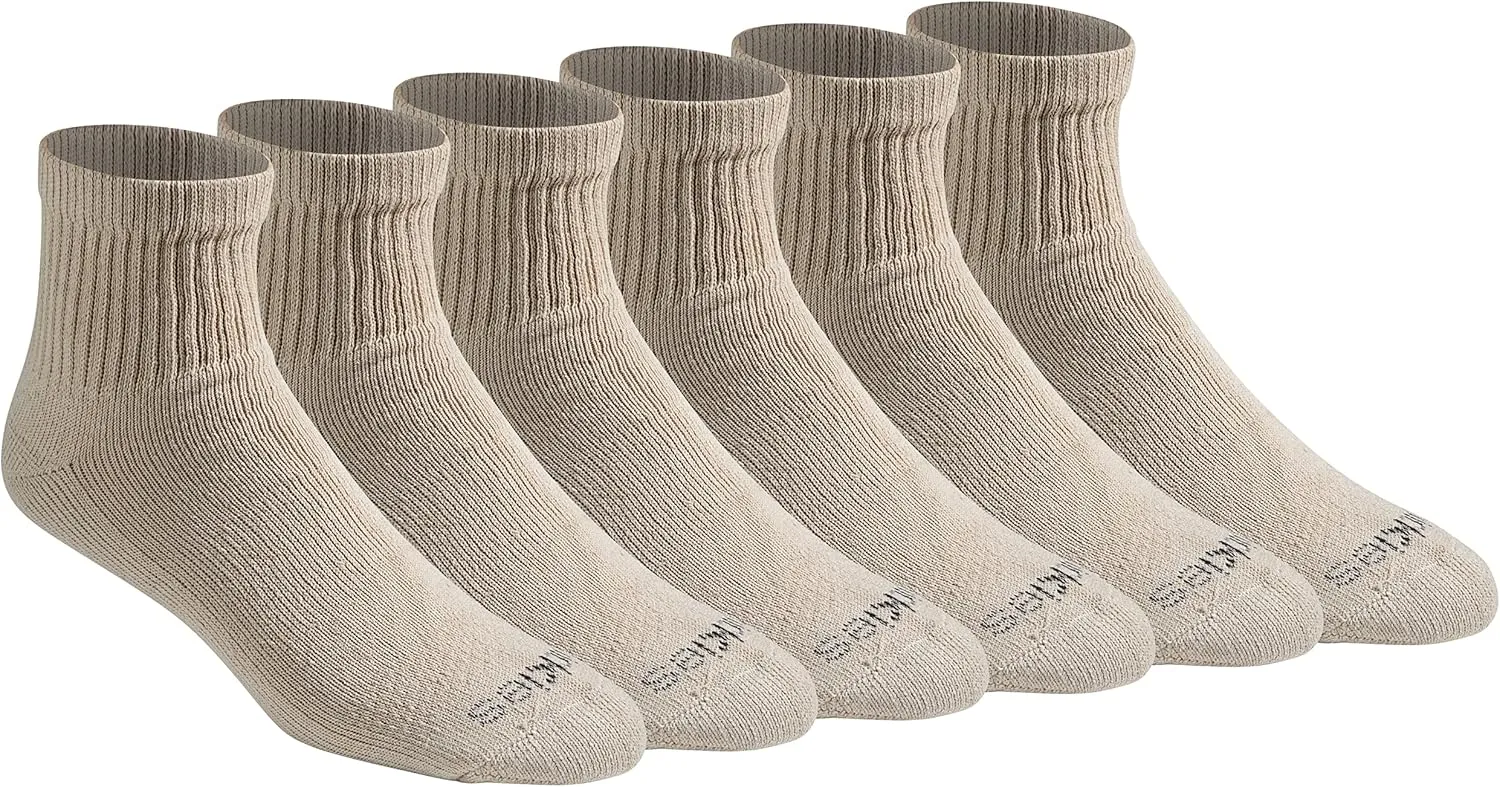 Dickies Men's Dri-tech Moisture Control Quarter Socks, Available in M-XXL (6, 12, 18 Pairs)