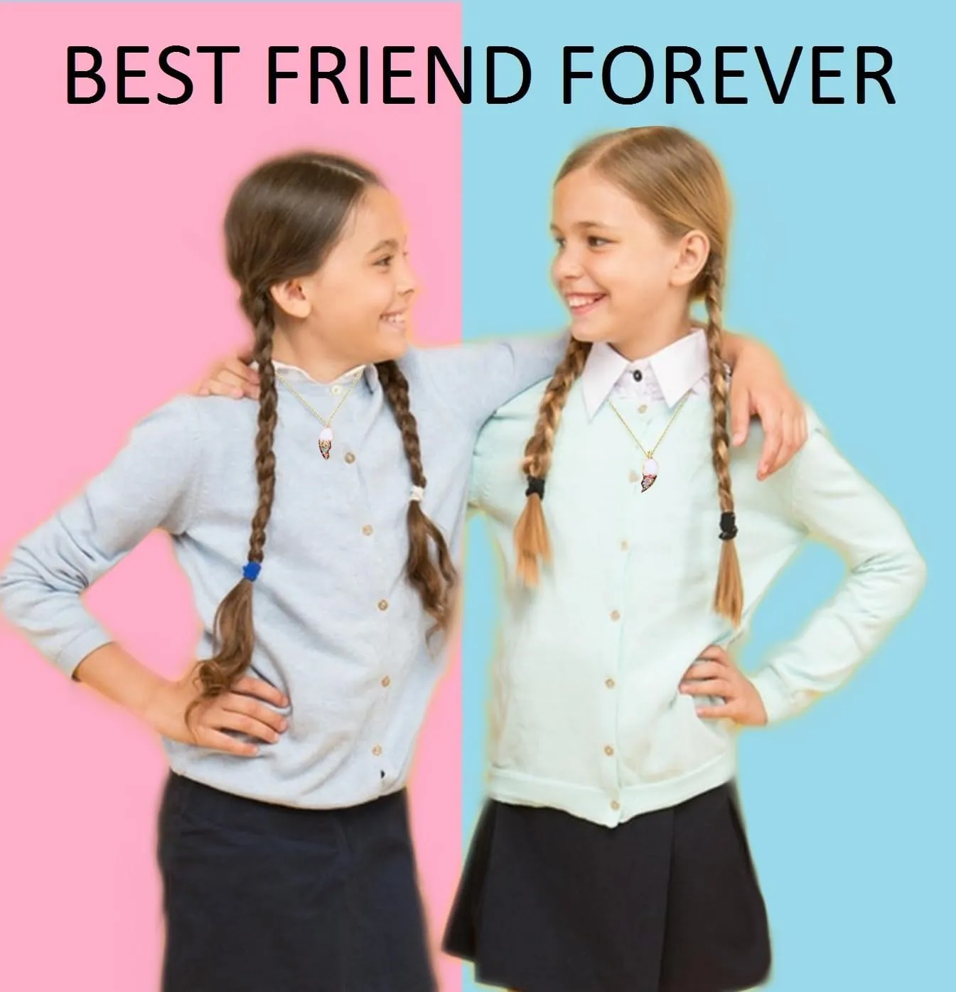 Friendship Necklace Best Friend Necklace Matching Magnetic Unicorn Mermaid BFF Necklace for 2 Girls Friendship Gifts