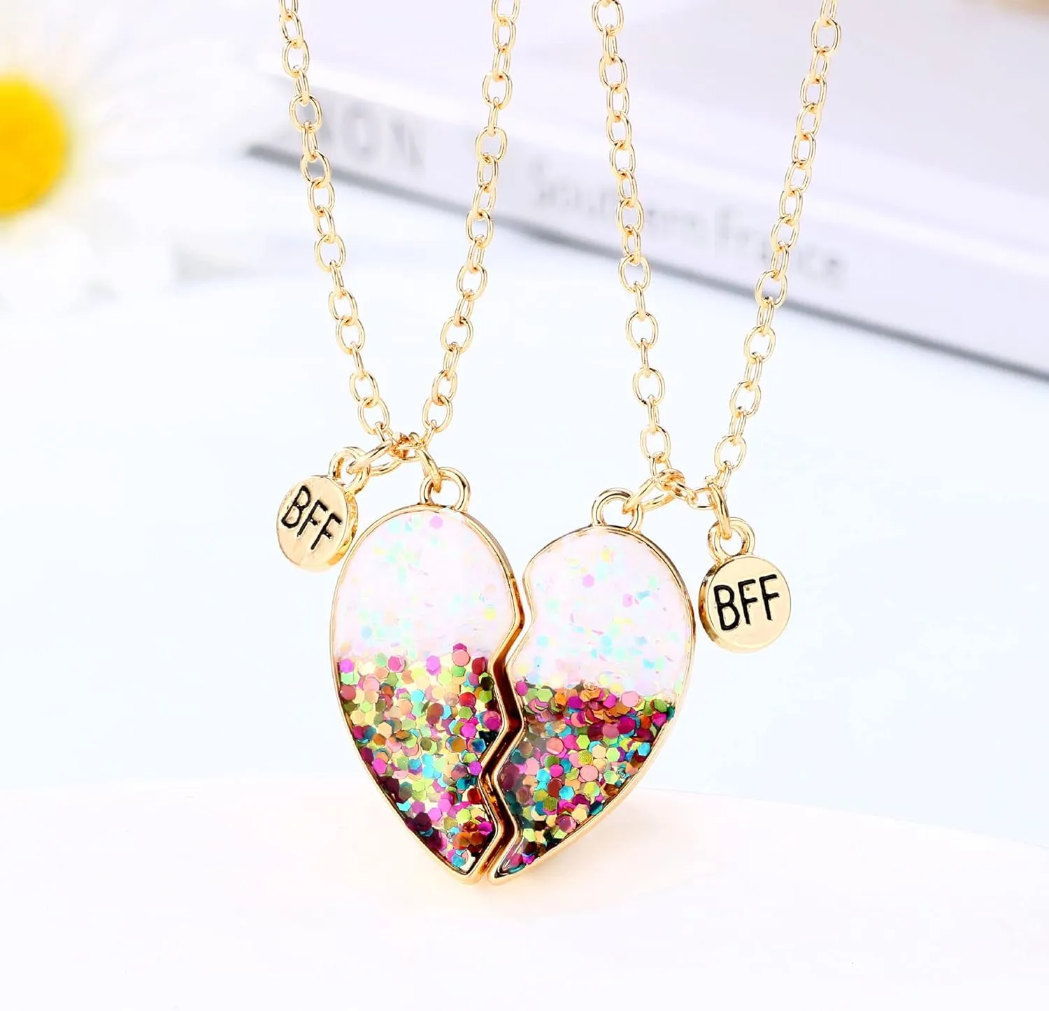 Friendship Necklace Best Friend Necklace Matching Magnetic Unicorn Mermaid BFF Necklace for 2 Girls Friendship Gifts