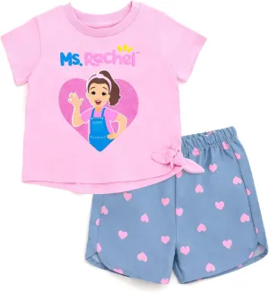 Ms. Rachel T-Shirt and Chambray Shorts Outfit Set Infant to Toddler Sizes (12 Months - 5T)