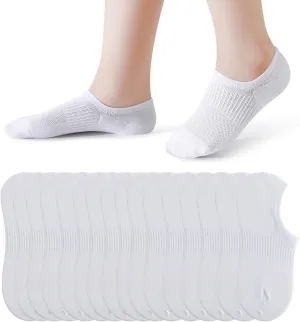 Pareberry 8 Pairs Boys Girls No Show Mesh Socks Cotton Non Slip Low Cut Arch Support Socks