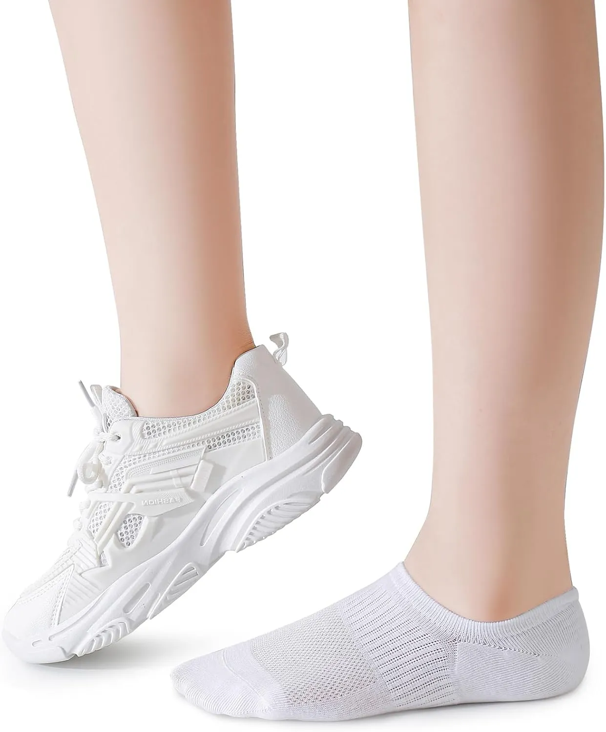 Pareberry 8 Pairs Boys Girls No Show Mesh Socks Cotton Non Slip Low Cut Arch Support Socks