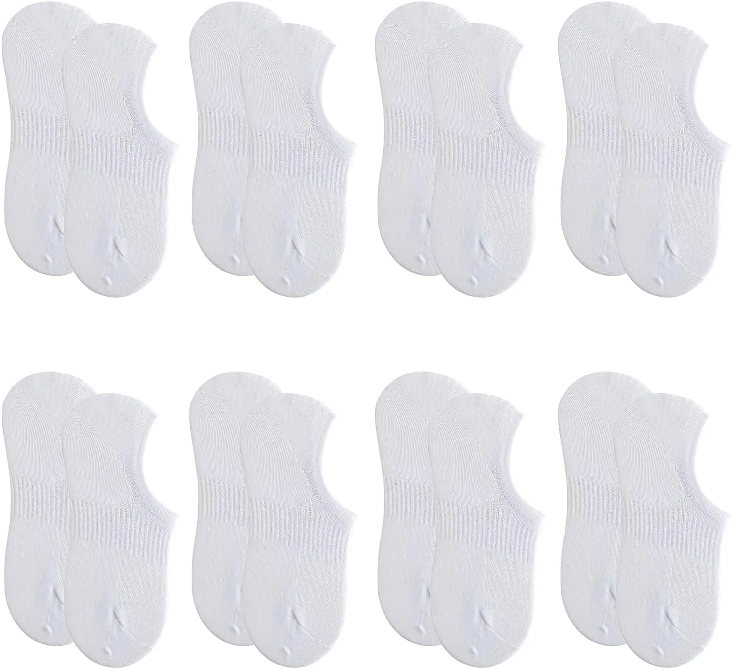 Pareberry 8 Pairs Boys Girls No Show Mesh Socks Cotton Non Slip Low Cut Arch Support Socks