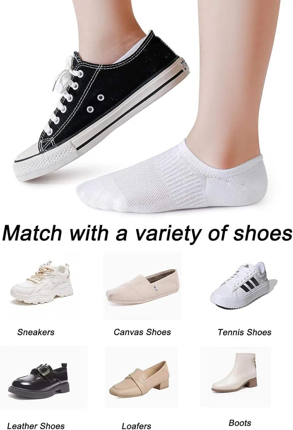 Pareberry 8 Pairs Boys Girls No Show Mesh Socks Cotton Non Slip Low Cut Arch Support Socks
