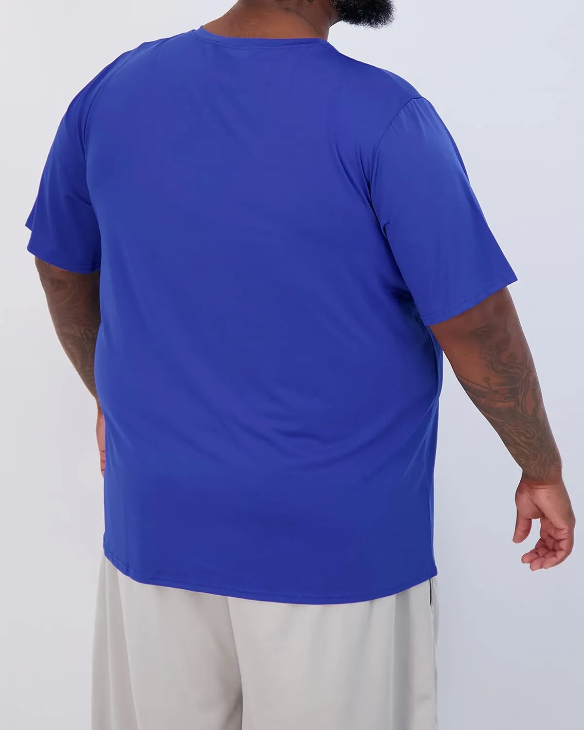 Real Essentials 3 Pack: Men??s Big & Tall Tech Stretch Long-Sleeve & Short-Sleeve Dry-Fit T-Shirt (3XT-5XT)