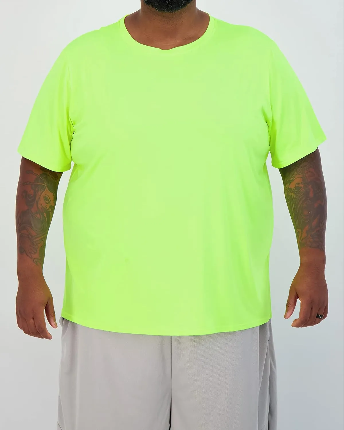 Real Essentials 3 Pack: Men??s Big & Tall Tech Stretch Long-Sleeve & Short-Sleeve Dry-Fit T-Shirt (3XT-5XT)
