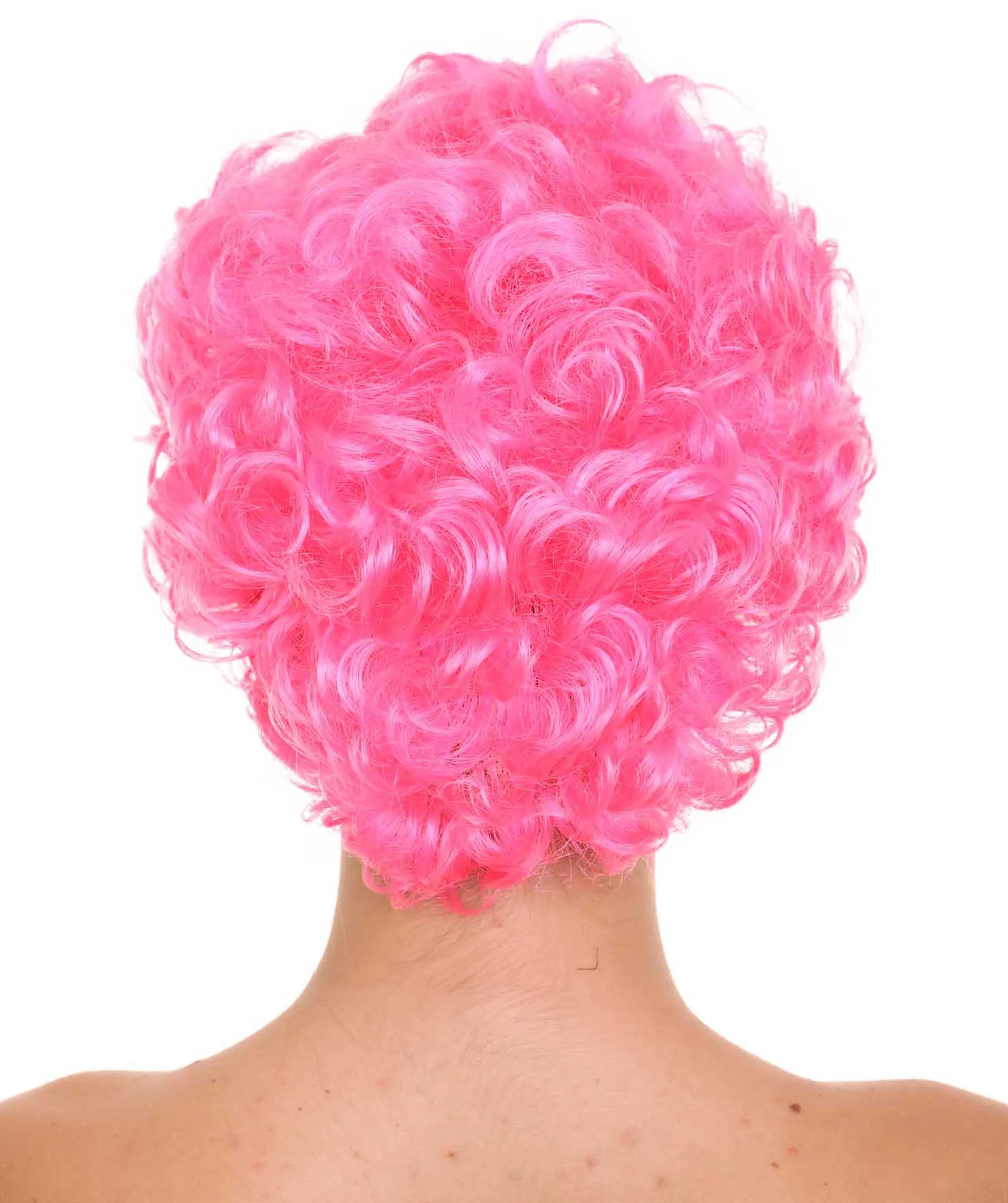 Short Curly Pink Womens Wig | All back Party Ready Fancy Cosplay Halloween Wig | Premium Breathable Capless Cap